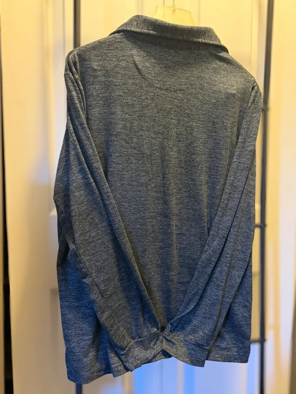 TailorByrd Collection Men's Large Blue Heather Performance Henley Pullover L